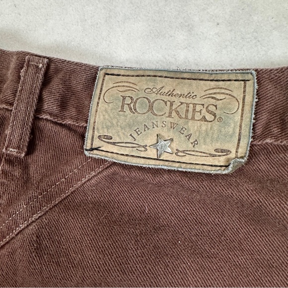 Rocky Mountain 90s western mom jeans high rise cowgirl Brown Denim bareback - Picture 12 of 12